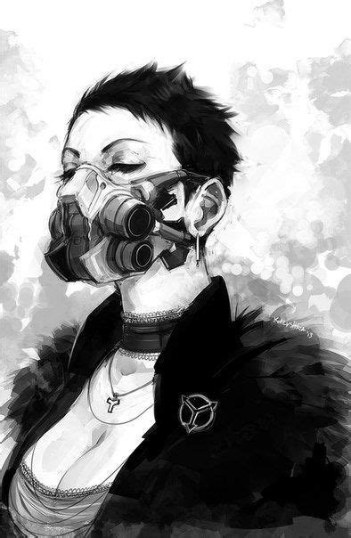 Cyberpunk Girl With Gas Mask Cyberpunk Character Cyberpunk Girl Gas Mask Art
