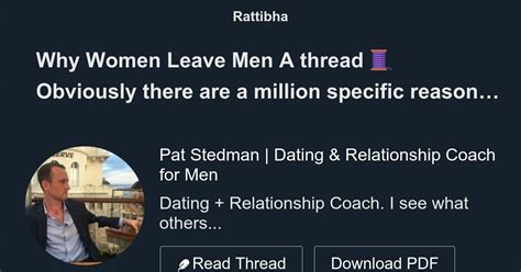 Why Women Leave Men A Thread 🧵 Thread From Pat Stedman Dating