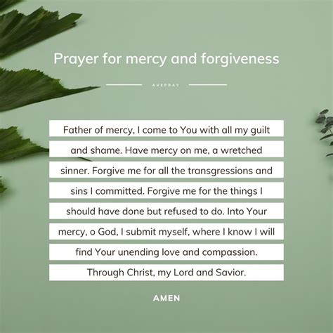 Prayer For Mercy And Forgiveness Avepray