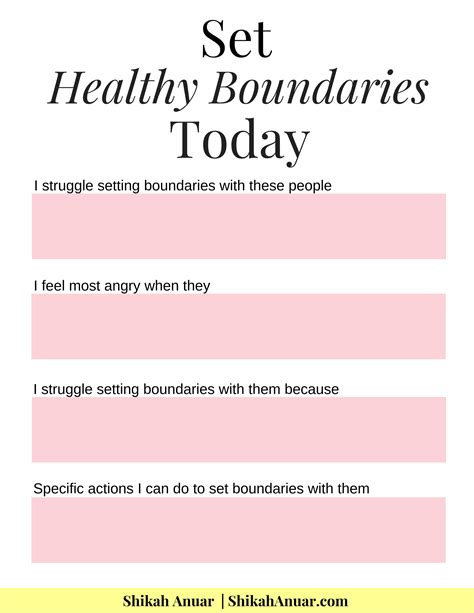 Free Printable Set Healthy Boundaries Today Shikah Anuar