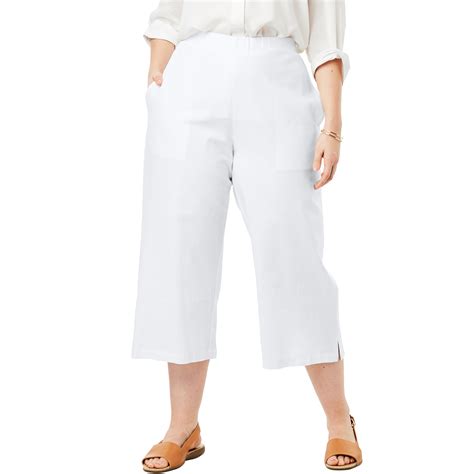 Woman Within Woman Within Women S Plus Size Linen Capri Pants Walmart Com Walmart Com