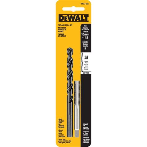 Dewalt R Drill And 10 Mm X 15 Nc Tap Set Dwa1424 The Home Depot