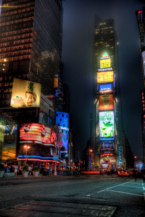 Hdr Photo Of An Evening In Times Square New York City Joeybls