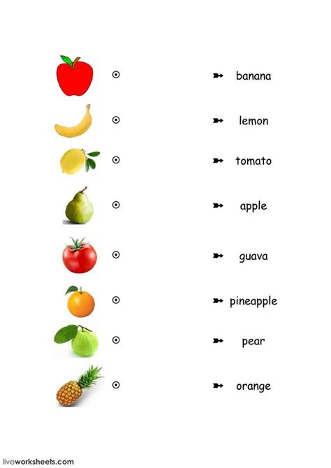 Fruit And Vegetable Interactive Worksheet