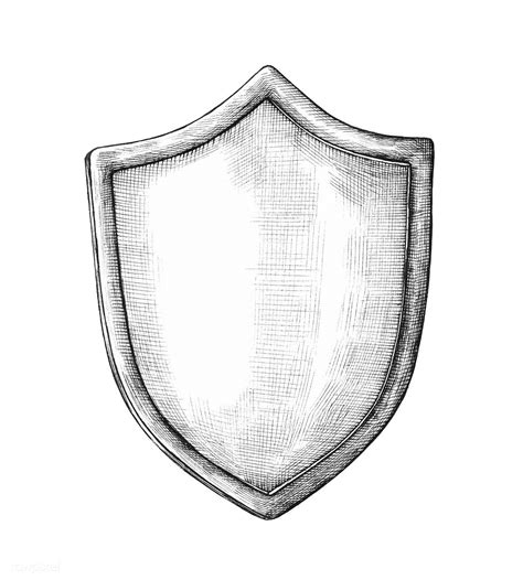 Hand Drawn Gray Shield Illustration Free Image By