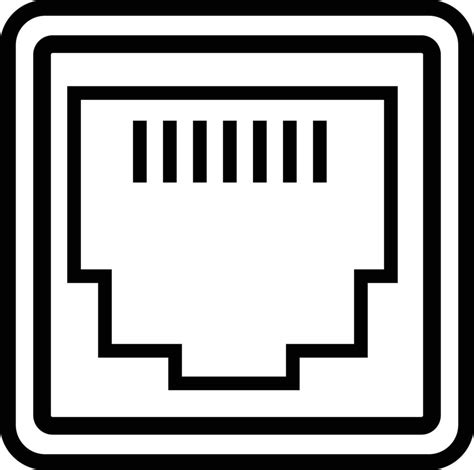 Lan Network Port Icon On White Background Flat Style Local Area