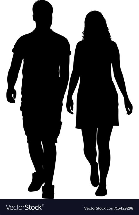 Couples Man And Woman Silhouettes On A White Vector Image