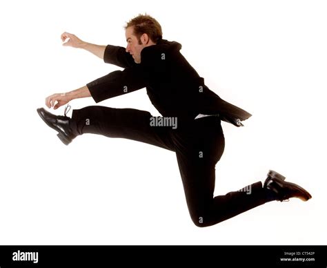 A Man Jumps Stock Photo Alamy