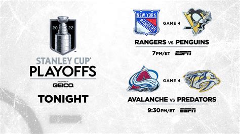 The 2022 Stanley Cup Playoffs Presented By Geico Continue Tonight With