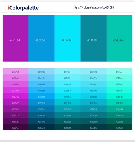 Latest Color Schemes With Aqua And Dark Cyan Color Tone Combinations Icolorpalette