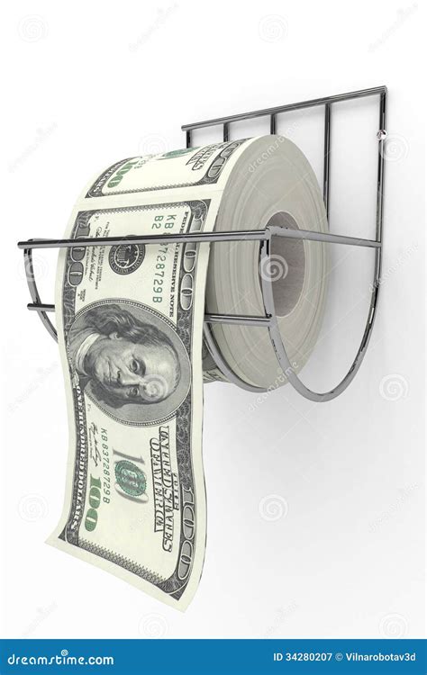 Money As Toilet Paper Stock Illustration Illustration Of Five 34280207