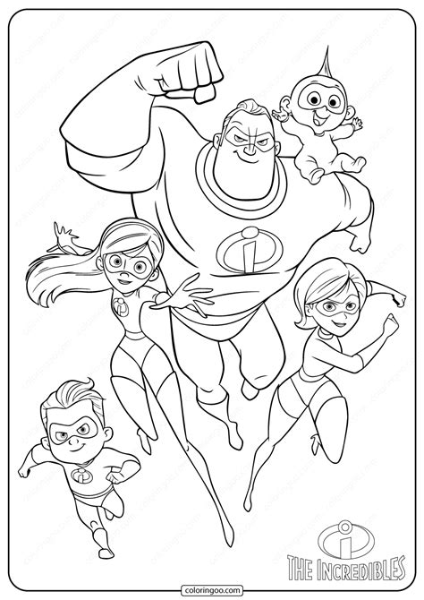 Disney Coloring Pages Printable Disney The Incredibles Coloring Pages