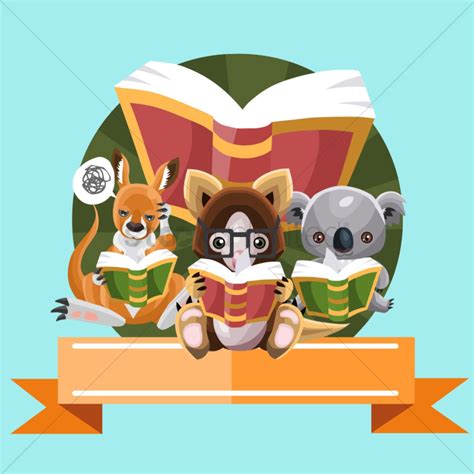 Animals Reading Books Nohat Free For Designer