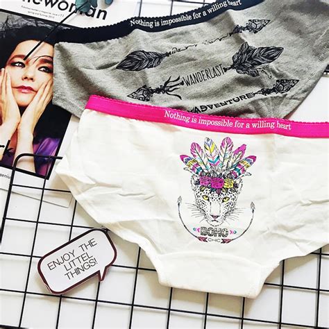Spandcity Punk Rock Unique Vintage Tiger Cartoon Panties Sex Thong Women Lingerie Cotton Seamless