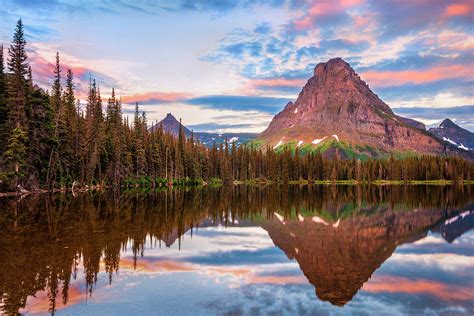 Two Medicine Lake Sunrise Glacier National Park Photograph By Ts