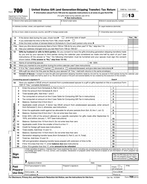 2013 Form 709 Edit Fill Sign Online Handypdf