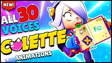 I found this little hidden brawler voice acting here in brawl stars and wanted to share it with you all! NEW! BRAWLER COLETTE ALL 30 VOICE LINES & ANIMATIONS WITH ...