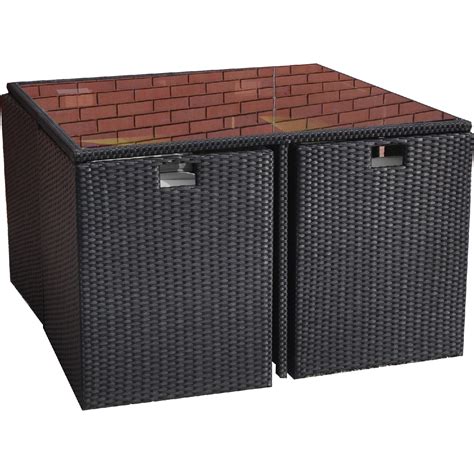 Shop for kingfisher lane patio furniture in patio & garden. KINGFISHER METAL FRAME Rattan Effect Cube Table And 4 ...