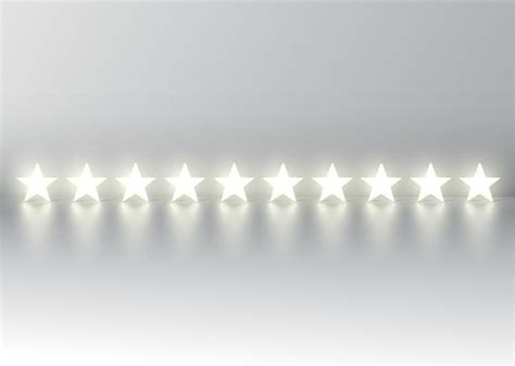 Ten Star Rating With Glowing 3d Stars Vector Illustration 314429