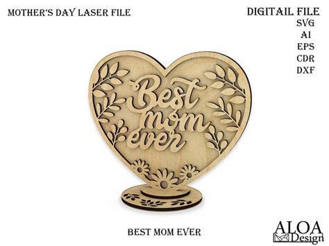 Best Mom Decor Mothers Day Cut Floral Design Glowforge Etsy