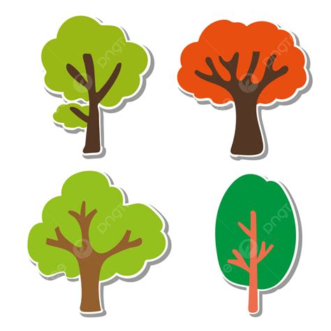 Gambar Menggambar Tangan Ilustrasi Pohon Lucu Pohon Ilustrasi Imut