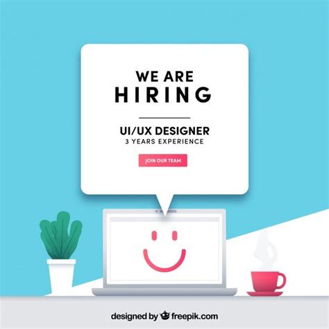 We Are Hiring Background In Flat Style We Are Hiring Graphic Design
