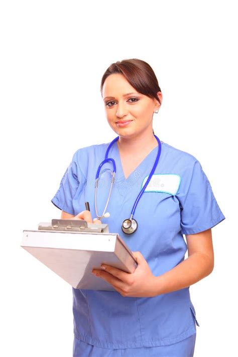 Female Nurse Holding A Clipboard Royalty Free Stock Image Image 14593556