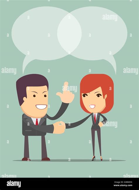 Business Man And Woman Shaking Hands Stock Vector Image And Art Alamy