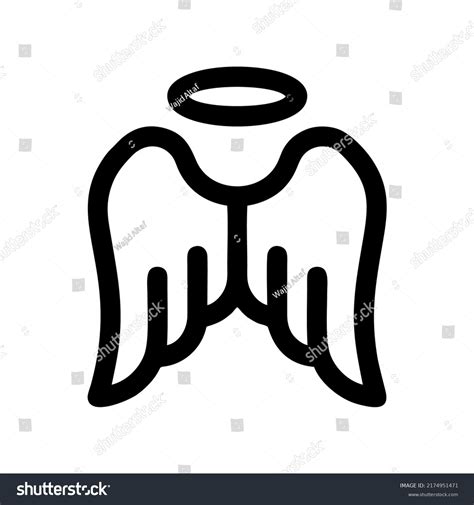 Angel Clipart Black White Stock Vector Royalty Free 2174951471
