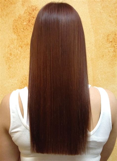 Sleek Hair After Keratin Smoothing Treatment One Length Hair One