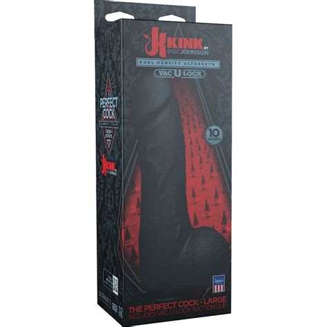 Kink By Doc Johnson Vac U Lock Perfect Ultraskyn Dildo 10 Black