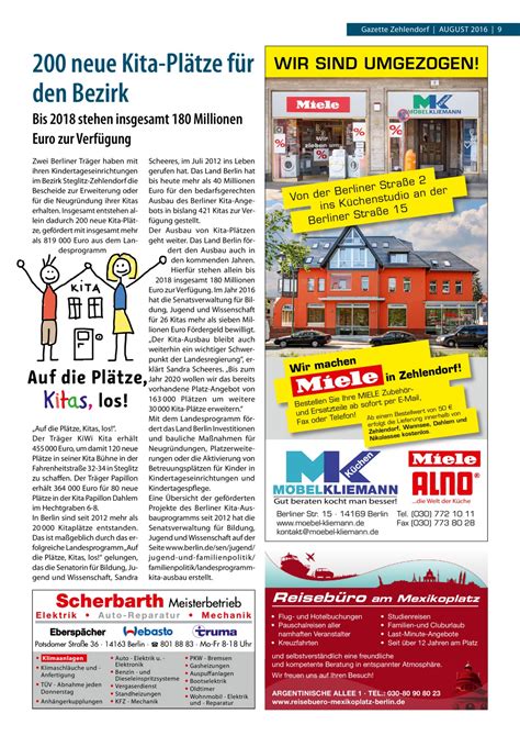 Diese sind nicht nur besonders günstig, sondern beinhalten viele weitere vorteile. Gazette Zehlendorf - August 2016