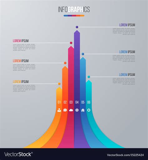 Bar Chart Infographic Template With 6 Options Vector Image