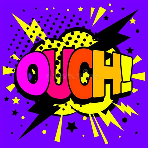 Ouch Comic Rainbow Text Stock Vector Illustration Of Sign 247629909