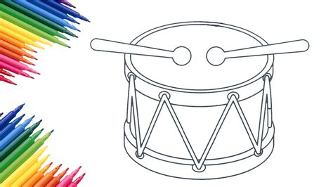 How To Colour A Drum For Kids Drum Colouring For Kids Drum Colouring