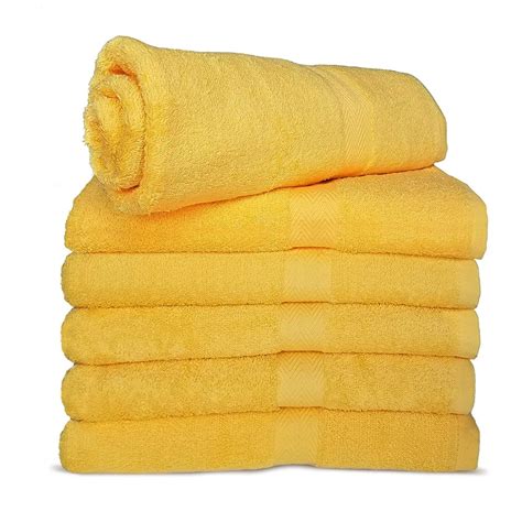Royal Comfort Sunshine Yellow 24x48 Bath Towels 90 Lbs Per Dz Combed