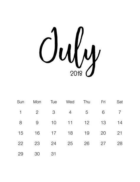 A Calendar With The Word July Written In Cursive Writing On Its Side