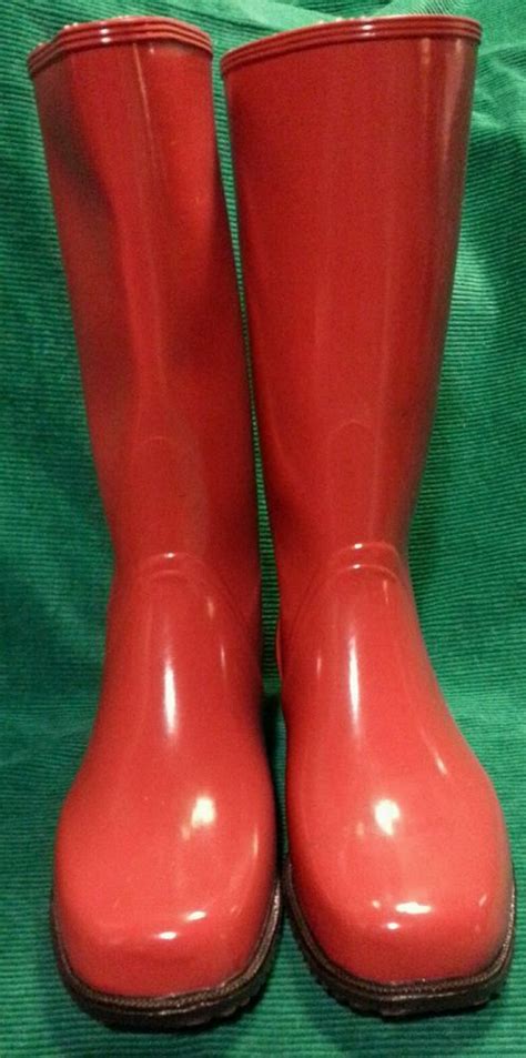 nokia handmade finland red rain mud rubber boots womens size us 4 5 5 eu 35 nwob rubber boots