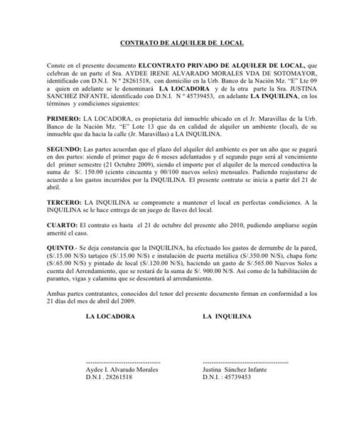 Modelo De Contrato De Alquiler De Casa Para Imprimir Gratis