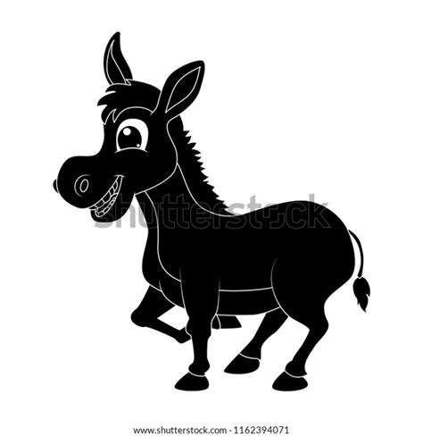 Donkey Cartoon Character Silhouette Vector Design Stock Vector Royalty