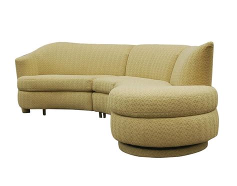 Mid Century Modern Curved Serpentine Sectional Sofa Or Chaise Lounge At