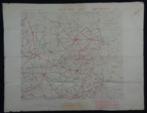 Ww1 British Map For The Battle Of Passchendaele Fifth Army Traffic