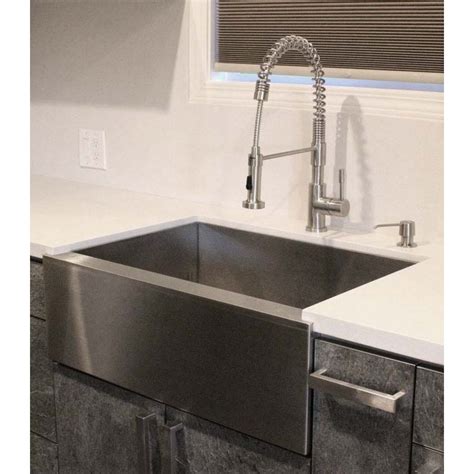 36 Inch Stainless Steel Single Bowl Flat Front Farm Apron Kitchen Sink