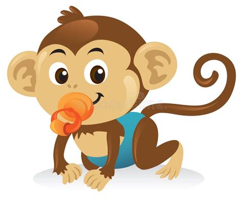 Baby Monkey On A Tree Stock Vector Illustration Of Smile 18557589
