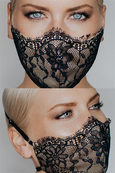 Black Lace Face Mask Fashion Face Mask Lace Face Mask Fashion Mask