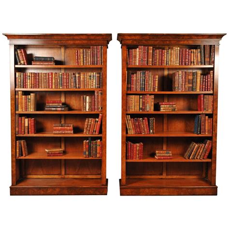Pair Of Walnut Victorian Style Bookcases Open Bookcase Victorian