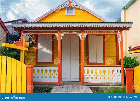 View Of Colorful Caribbean Home In The Island Of Tortola Editorial