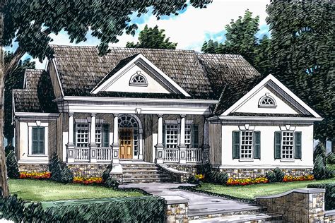 Elegant One Story House Plan With Classic Architectural