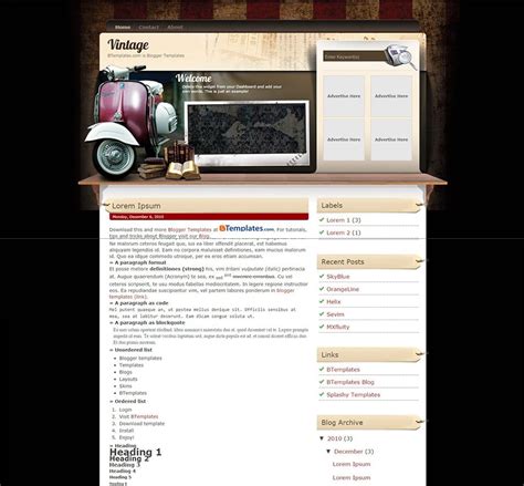 Vintage Style Blog Templates And Themes Free And Premium