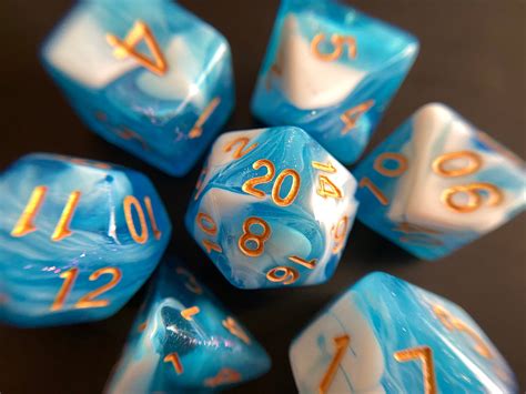 Glacier Dnd Dice Set For Dungeons And Dragons D20 Polyhedral Dice Set